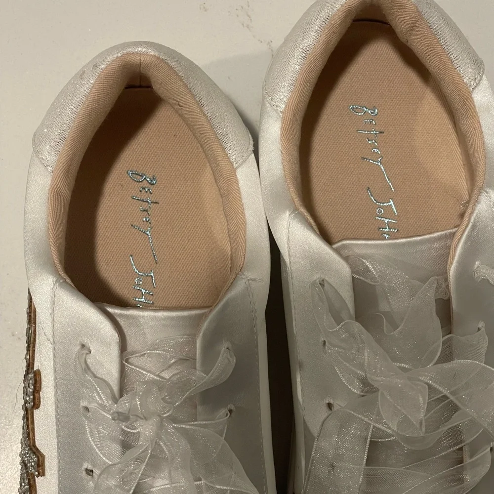 Satin & Sparkly Bride Sneakers - Picture 4 of 7